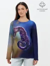 Лонгслив женский. Хлопок / Морской конёк