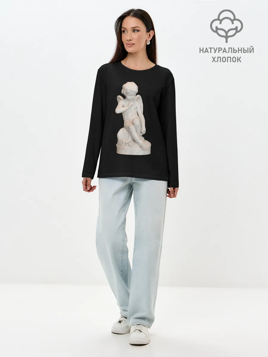 Лонгслив женский. Хлопок / Амур Купидон грозящий