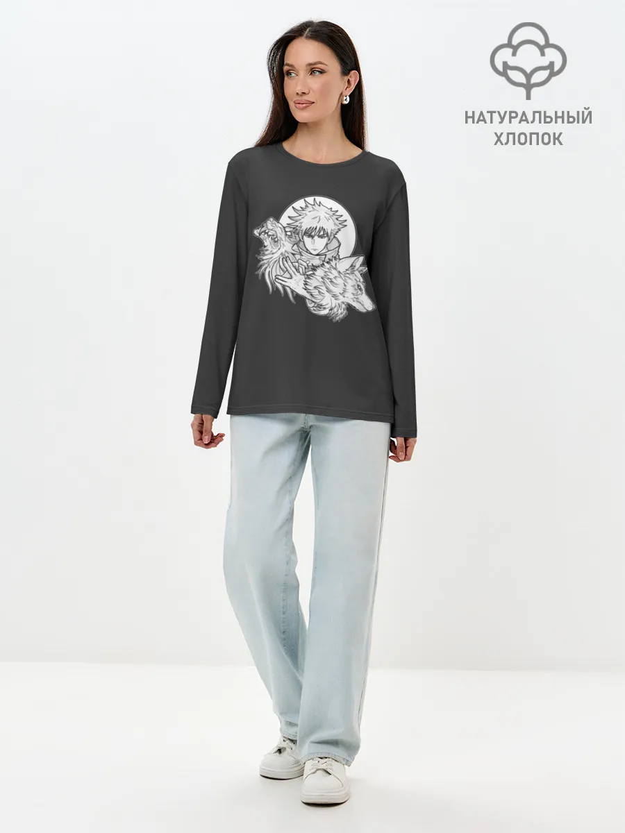 Лонгслив женский. Хлопок / Megumi с волком