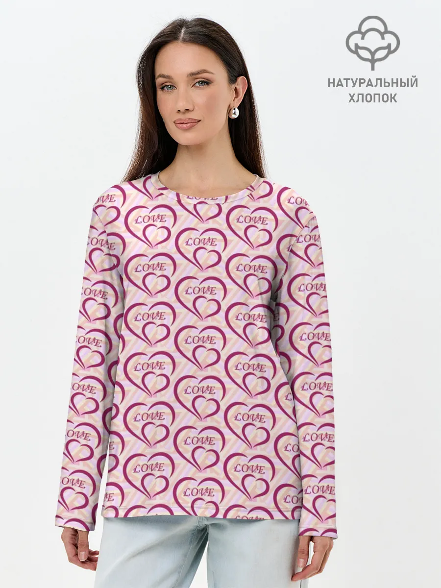 Лонгслив женский. Хлопок / Love