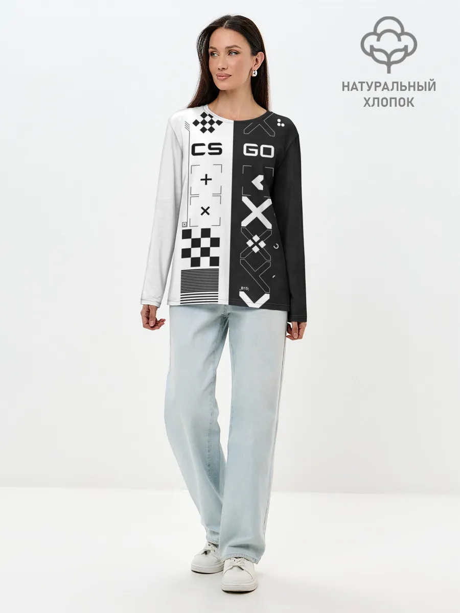 Лонгслив женский. Хлопок / Printstream | Поток информации