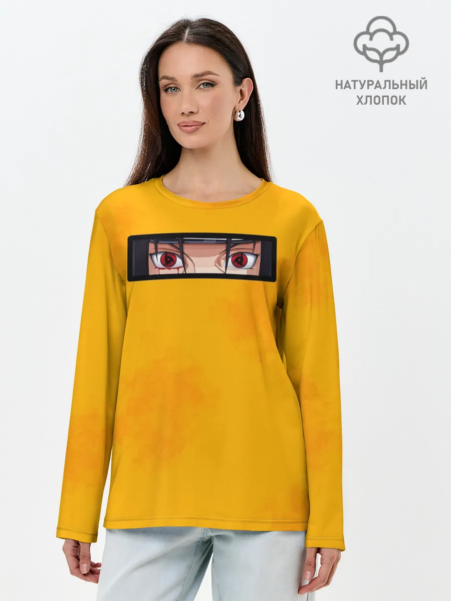 Лонгслив женский. Хлопок / Аниме Итачи Глаза