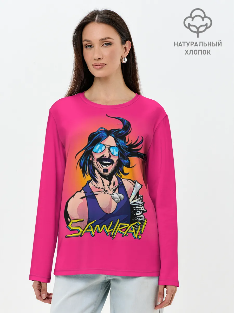 Лонгслив женский. Хлопок / SAMURAI Cyberpunk 2077