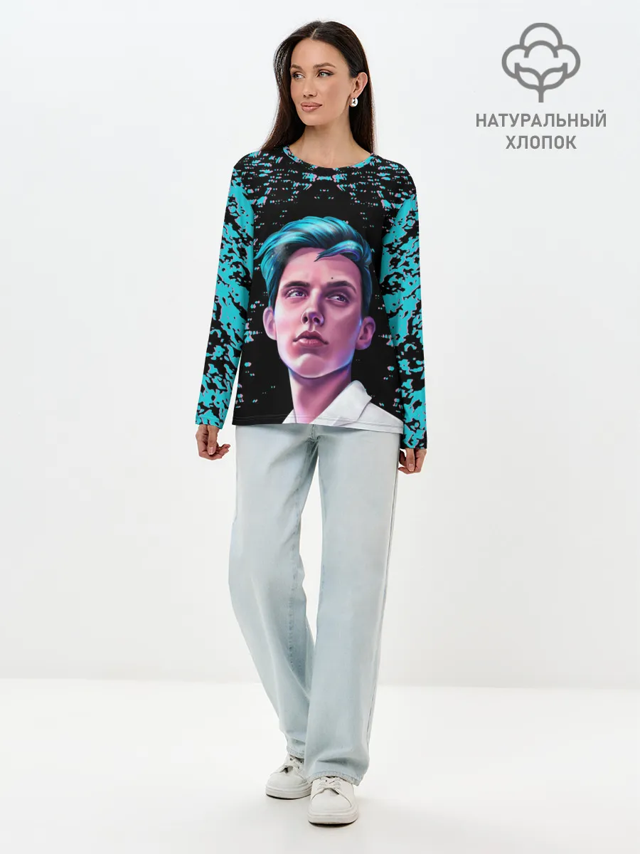 Лонгслив женский. Хлопок / Тима Белорусских.