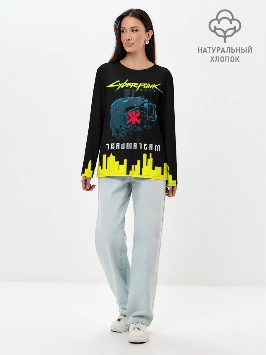 Лонгслив женский. Хлопок / TRAUMA TEAM Cyberpunk 2077