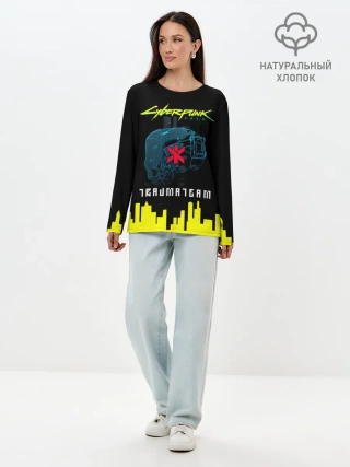 Лонгслив женский. Хлопок / TRAUMA TEAM Cyberpunk 2077