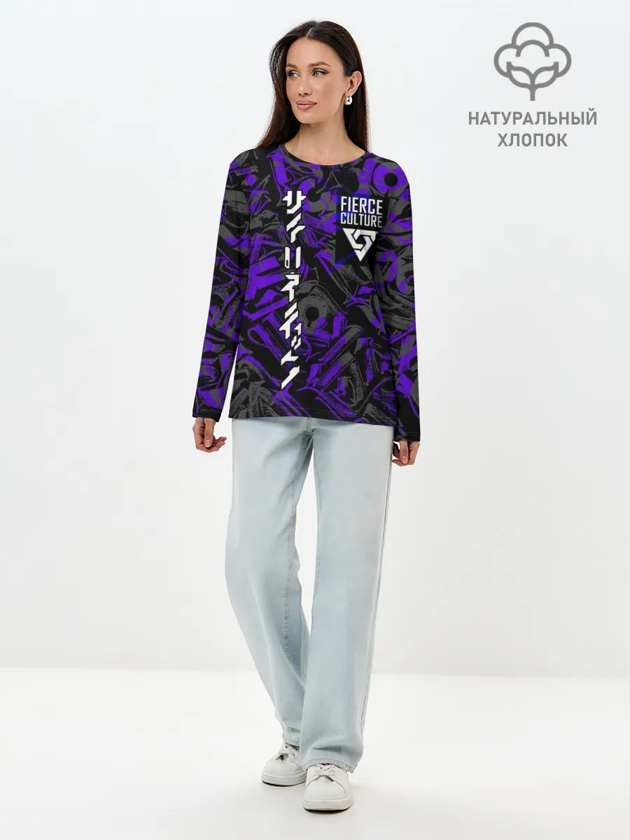 Лонгслив женский. Хлопок / Fierce culture