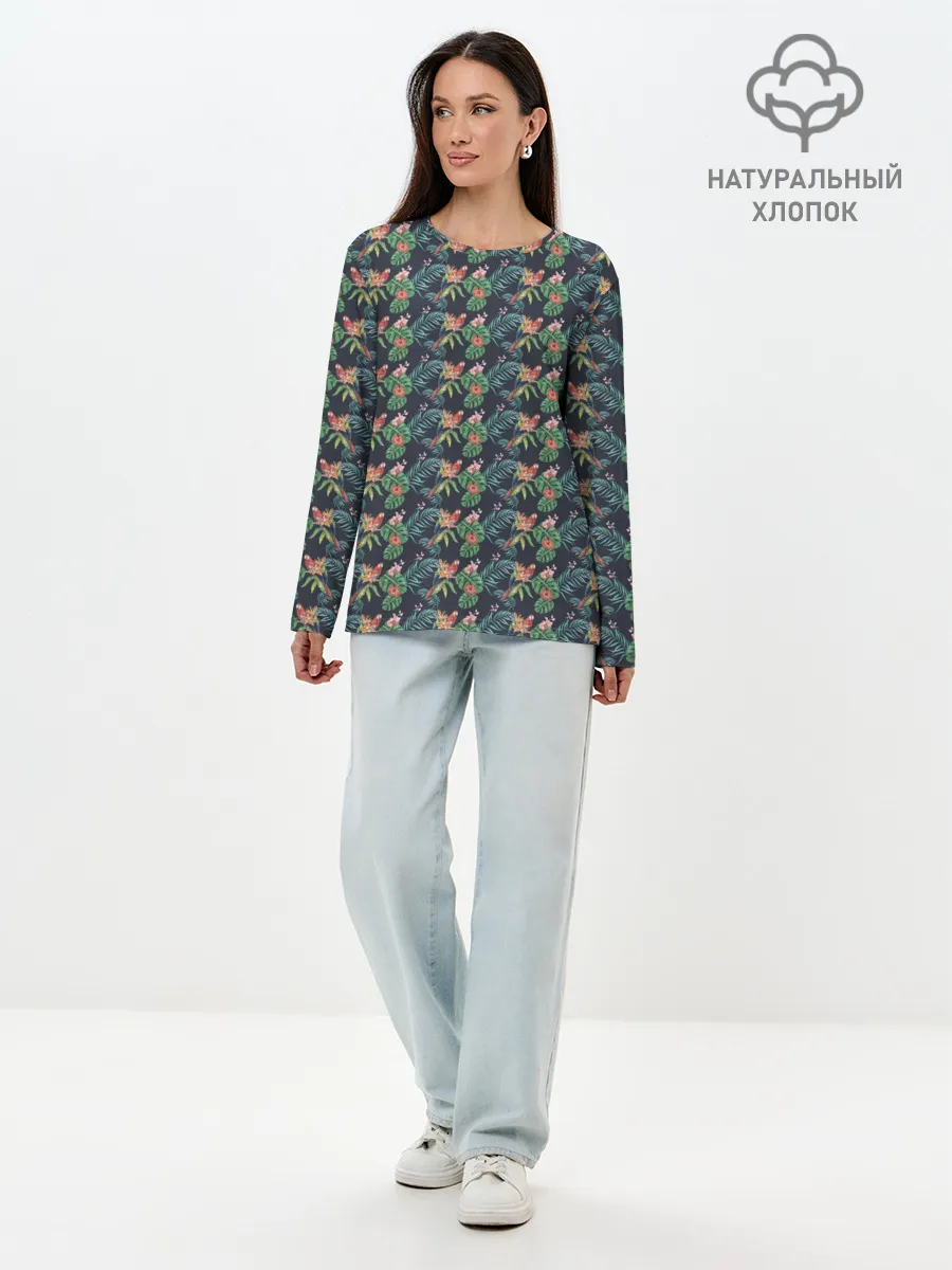 Лонгслив женский. Хлопок / Прекрасный Ара