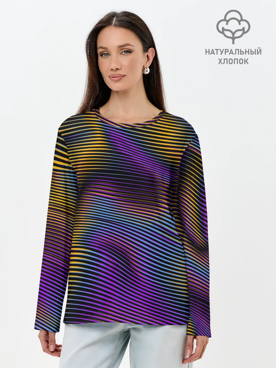 Лонгслив женский. Хлопок / Современная абстракция
