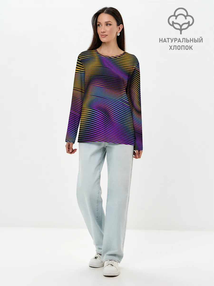 Лонгслив женский. Хлопок / Современная абстракция