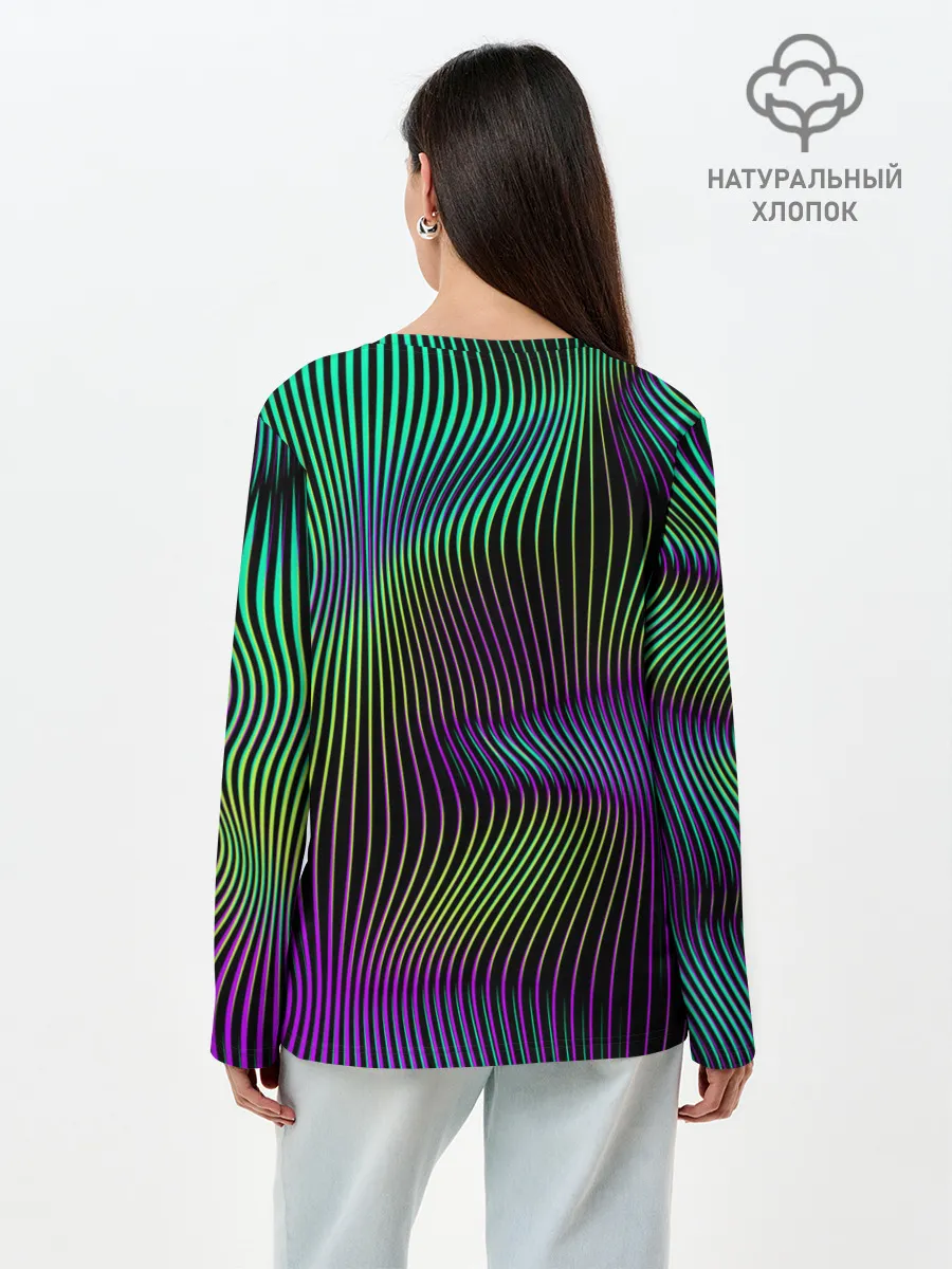 Лонгслив женский. Хлопок / Современная абстракция