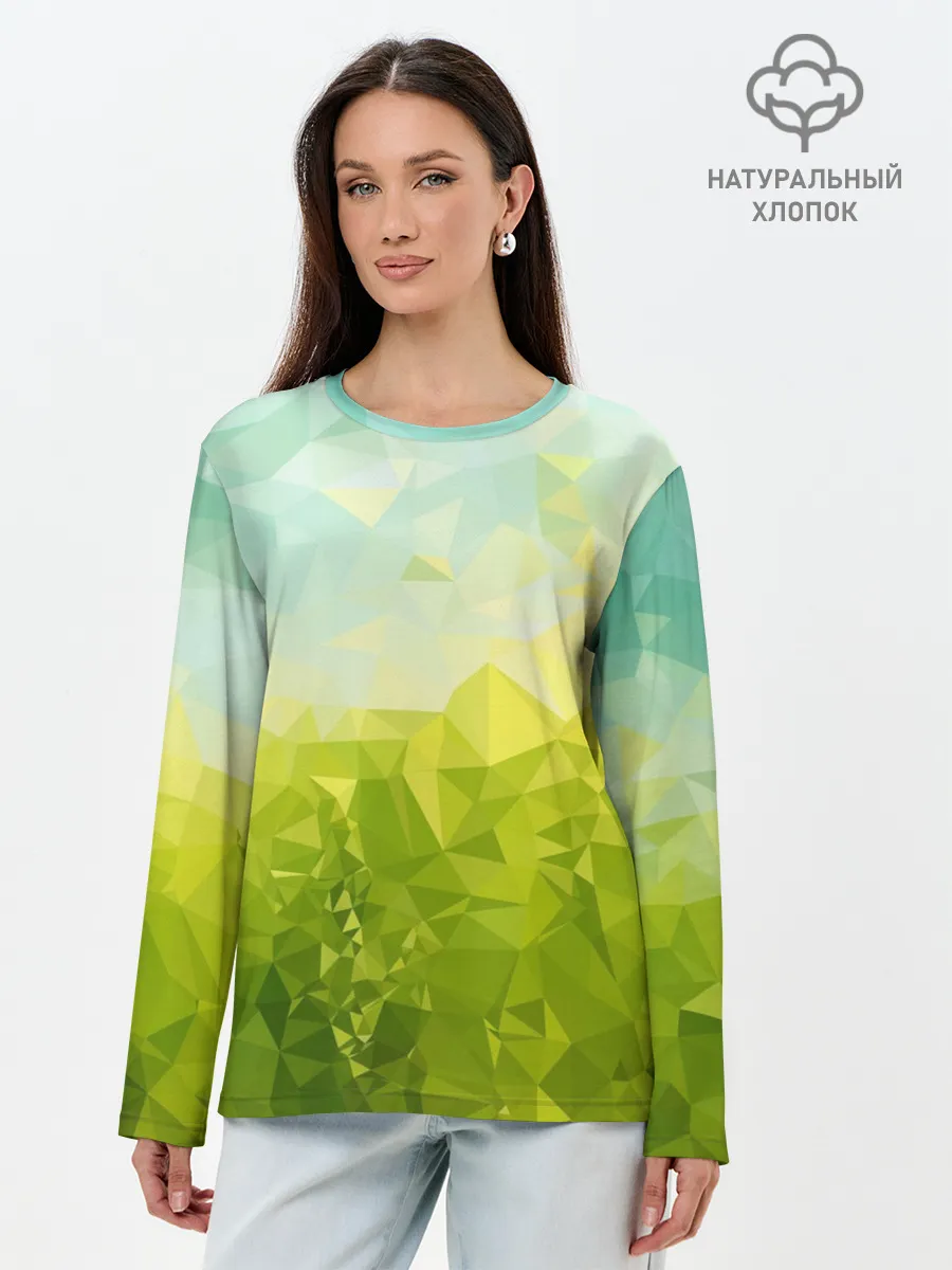 Лонгслив женский. Хлопок / Природная Абстракция
