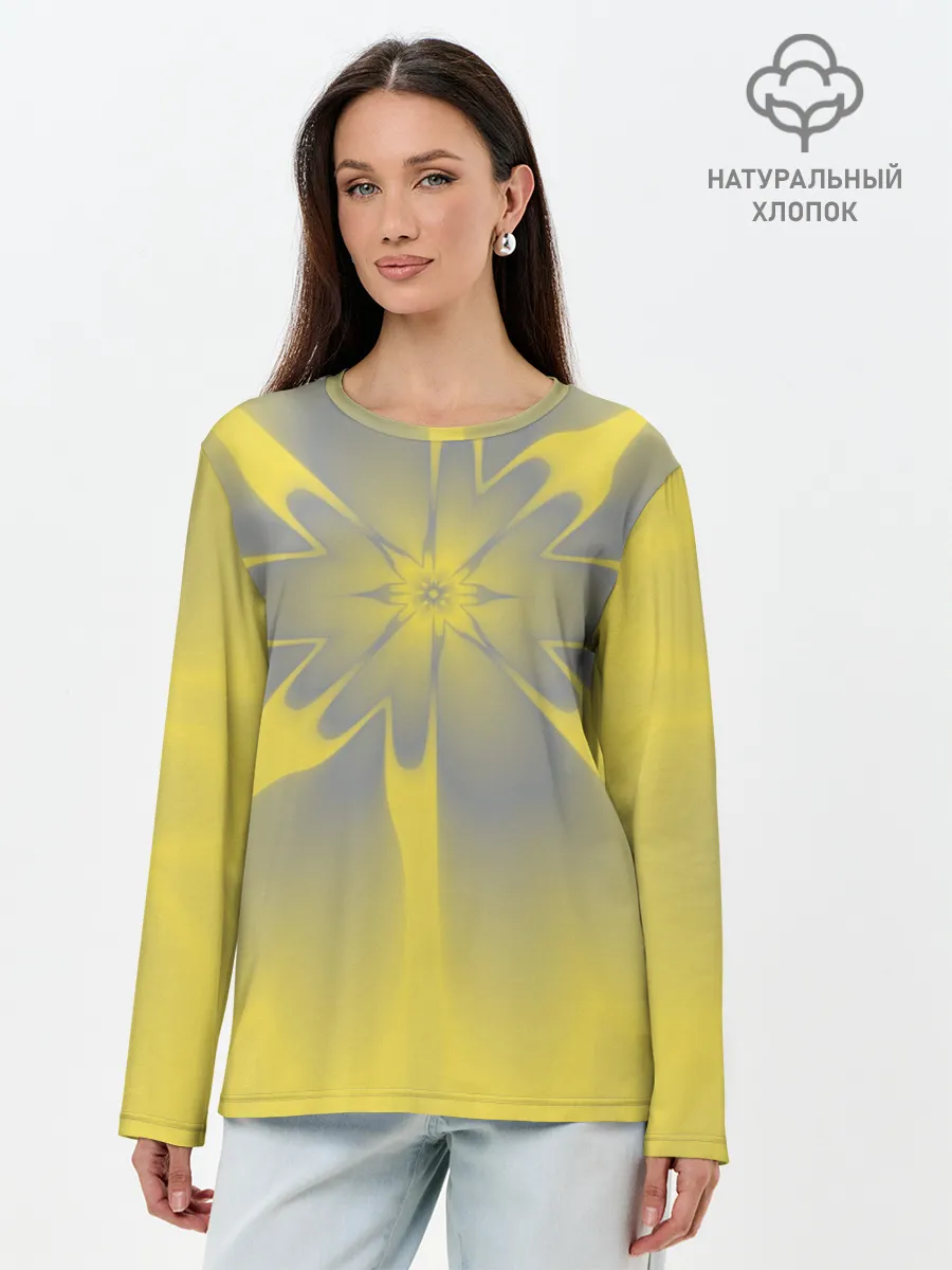 Лонгслив женский. Хлопок / Абстракция