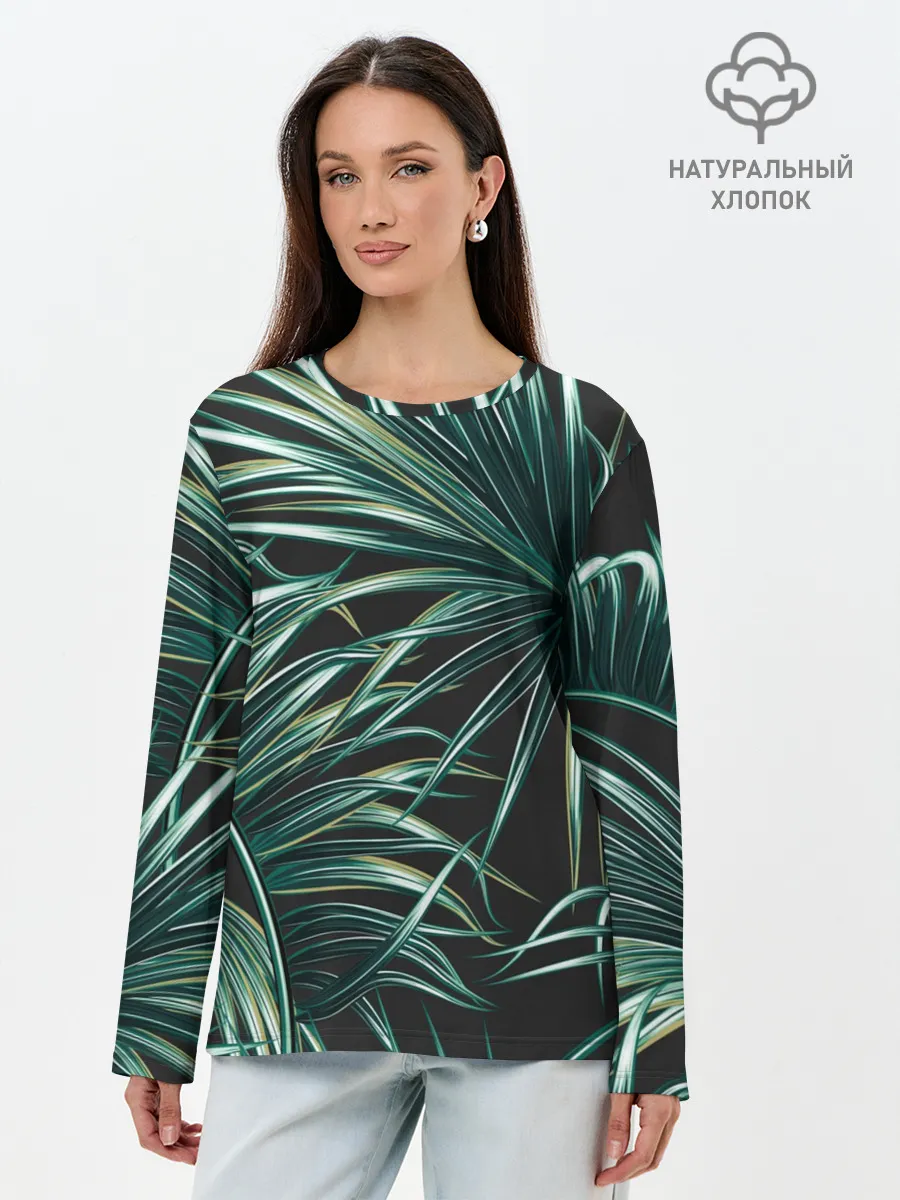 Лонгслив женский. Хлопок / Папоротник