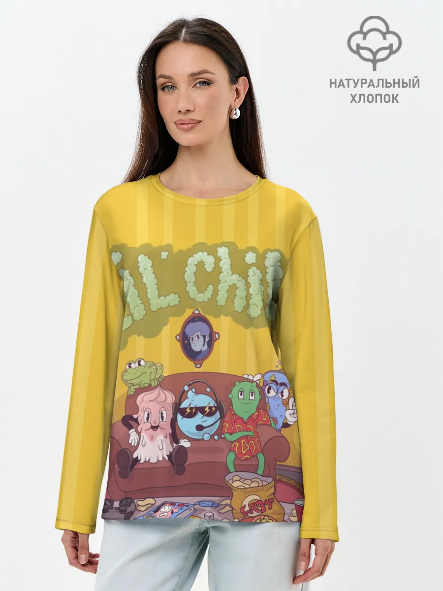Лонгслив женский. Хлопок / Gone Fludd