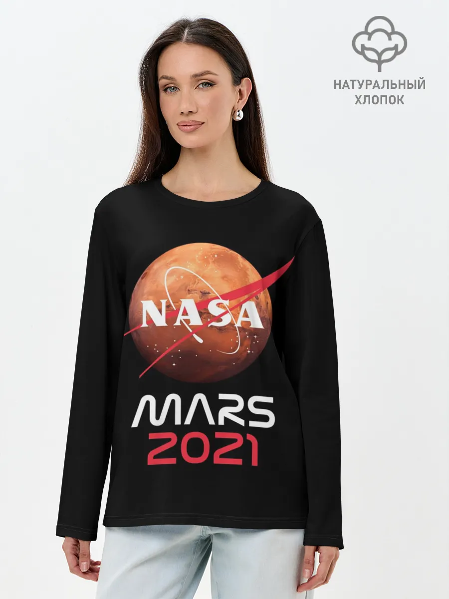 Лонгслив женский. Хлопок / NASA Perseverance