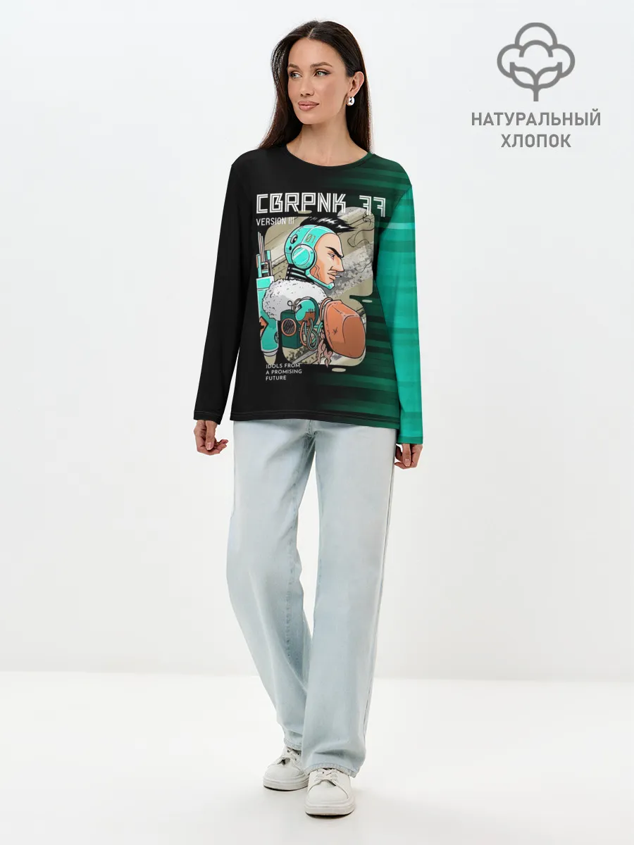 Лонгслив женский. Хлопок / CBRPNK 77 VERSION III