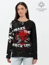 Лонгслив женский. Хлопок / WAKE THE F#CK UP!