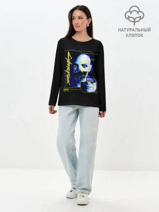 Лонгслив женский. Хлопок / Cyberpunk 2077 Judy