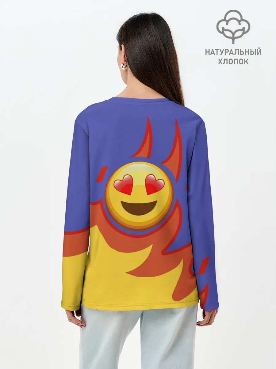 Лонгслив женский. Хлопок / Ты горишь как огонь v1