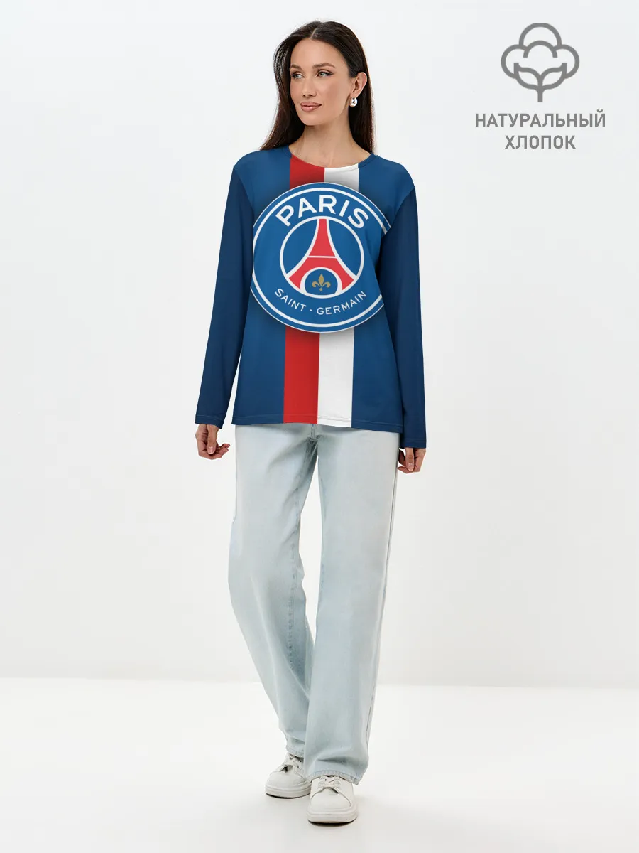 Лонгслив женский. Хлопок / ФК Пари Сен-Жермен