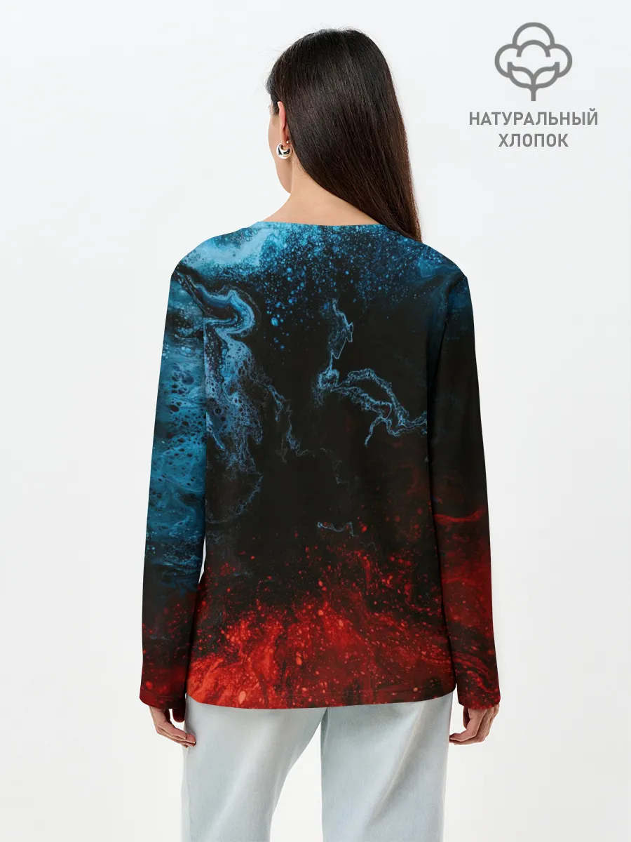 Лонгслив женский. Хлопок / Огонь И Вода