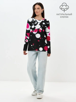 Лонгслив женский. Хлопок / Пятна стиля