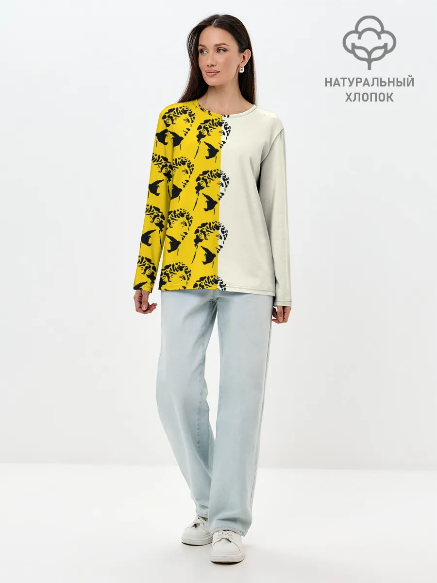 Лонгслив женский. Хлопок / Скульптура монограмма