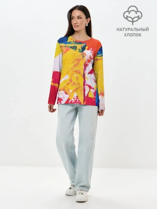 Лонгслив женский. Хлопок / Красочное счастье