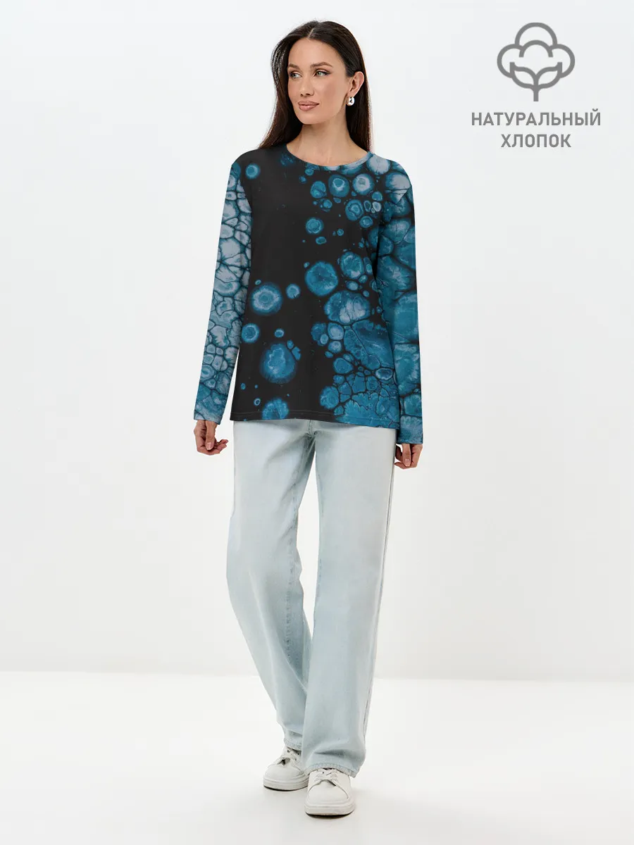 Лонгслив женский. Хлопок / Лёд