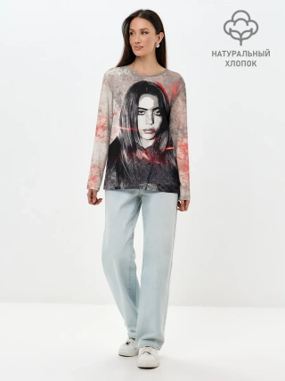 Лонгслив женский. Хлопок / Билли Айлиш стиль гранж