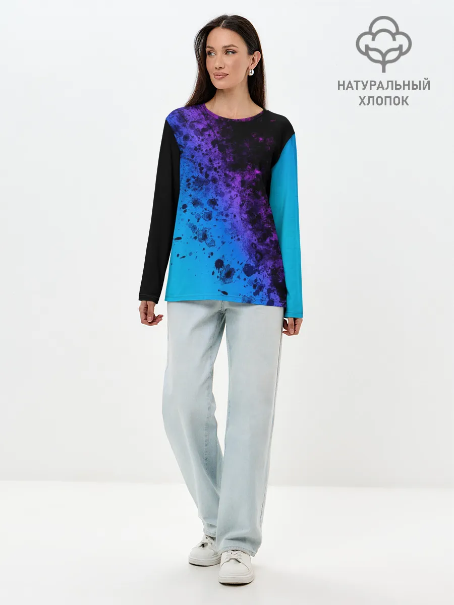 Лонгслив женский. Хлопок / Неоновые Краски