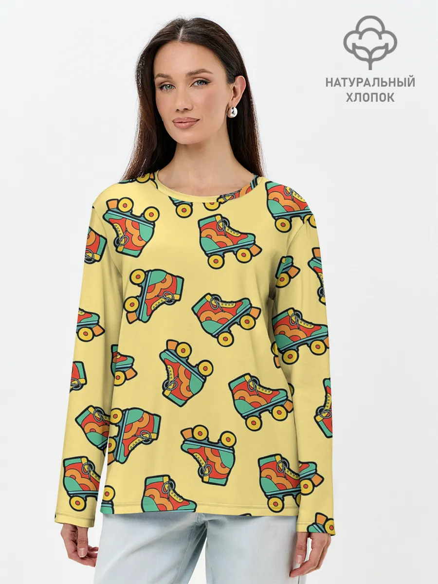 Лонгслив женский. Хлопок / Ролики