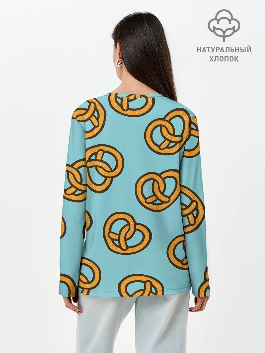Лонгслив женский. Хлопок / Крендели