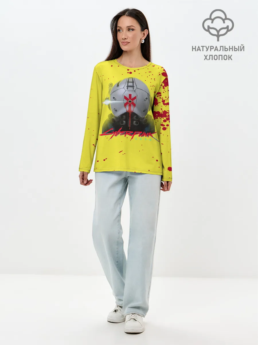 Лонгслив женский. Хлопок / TRAUMA TEAM Cyberpunk 2077