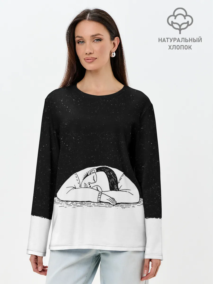 Лонгслив женский. Хлопок / Космический сон