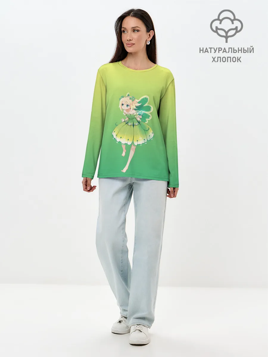 Лонгслив женский. Хлопок / Фея клевера