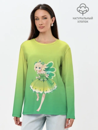 Лонгслив женский. Хлопок / Фея клевера