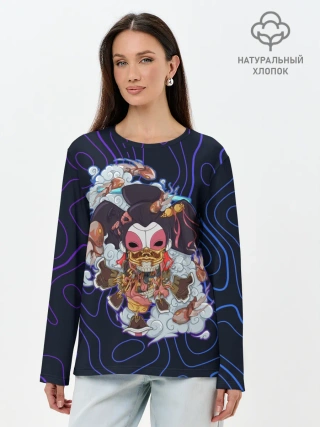 Лонгслив женский. Хлопок / Призрак в доспехах | Cyberpunk