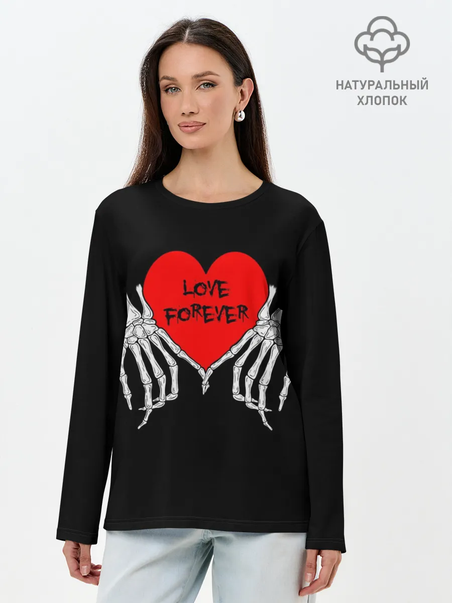 Лонгслив женский. Хлопок / LOVE FOREVER | ЛЮБОВЬ НАВСЕГДА