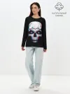 Лонгслив женский. Хлопок / Glitch Skull
