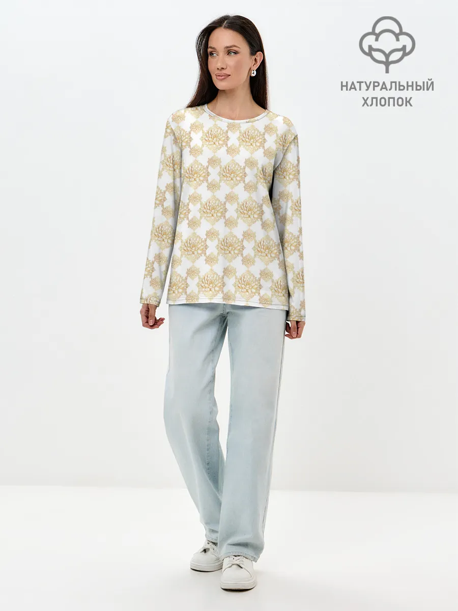 Лонгслив женский. Хлопок / Лотос