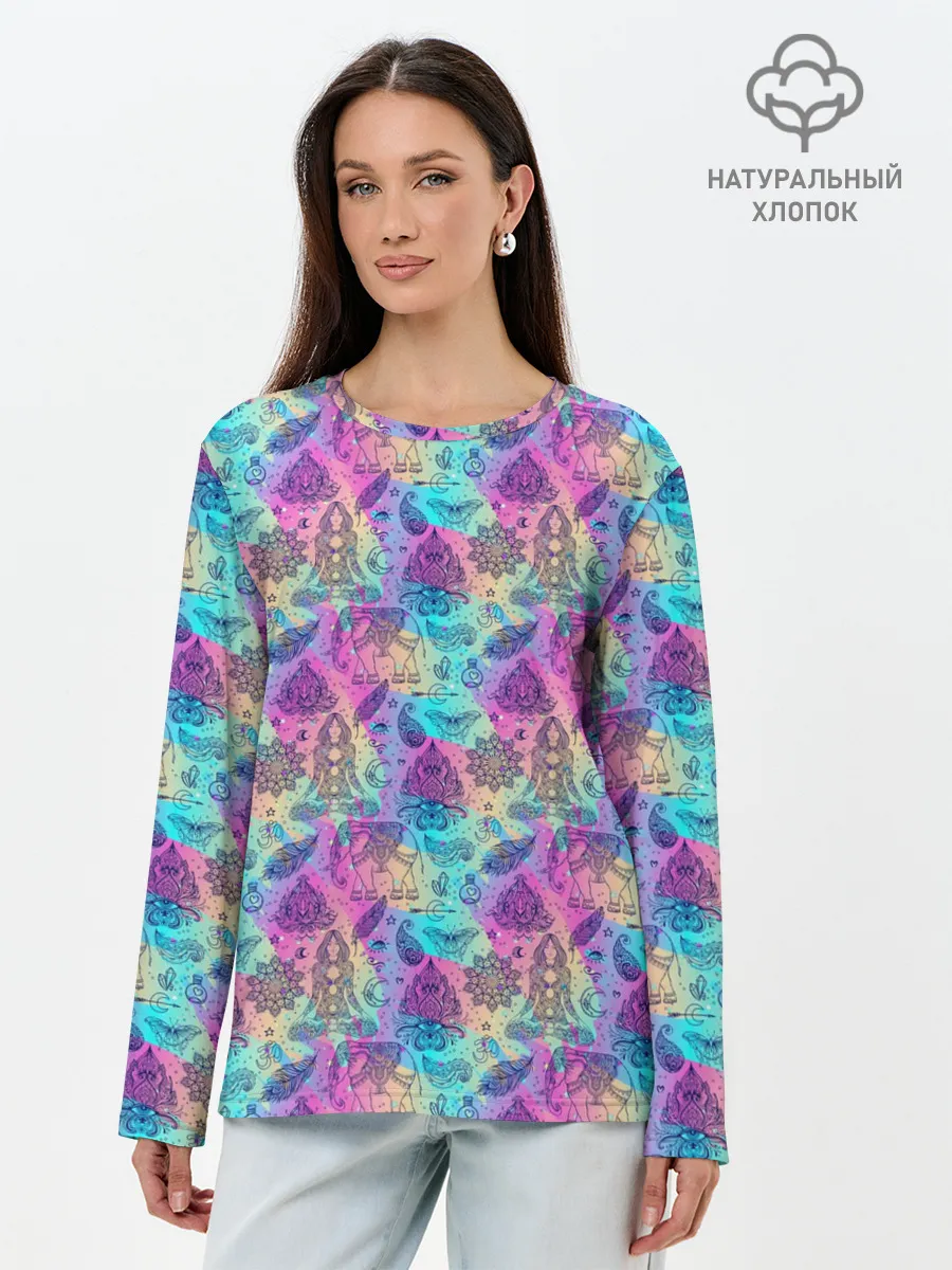 Лонгслив женский. Хлопок / Медитация