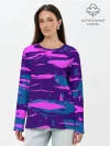 Лонгслив женский. Хлопок / CYBERSTYLE NEON CAMOUFLAGE