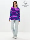 Лонгслив женский. Хлопок / CYBERSTYLE NEON CAMOUFLAGE