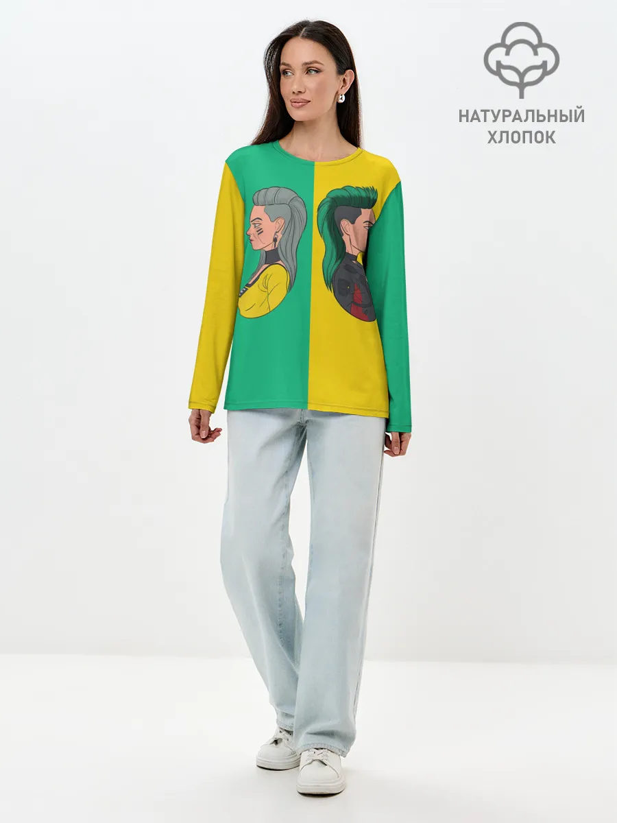 Лонгслив женский. Хлопок / Бестия