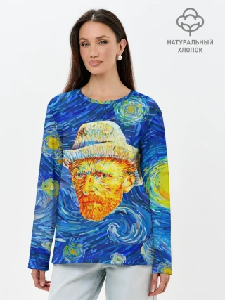 Лонгслив женский. Хлопок / Ван Гог
