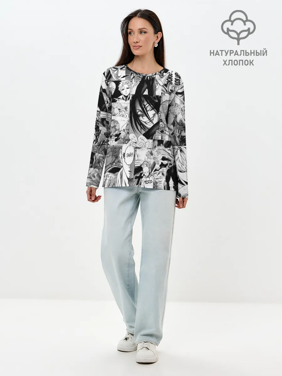 Лонгслив женский. Хлопок / One-Punch Man