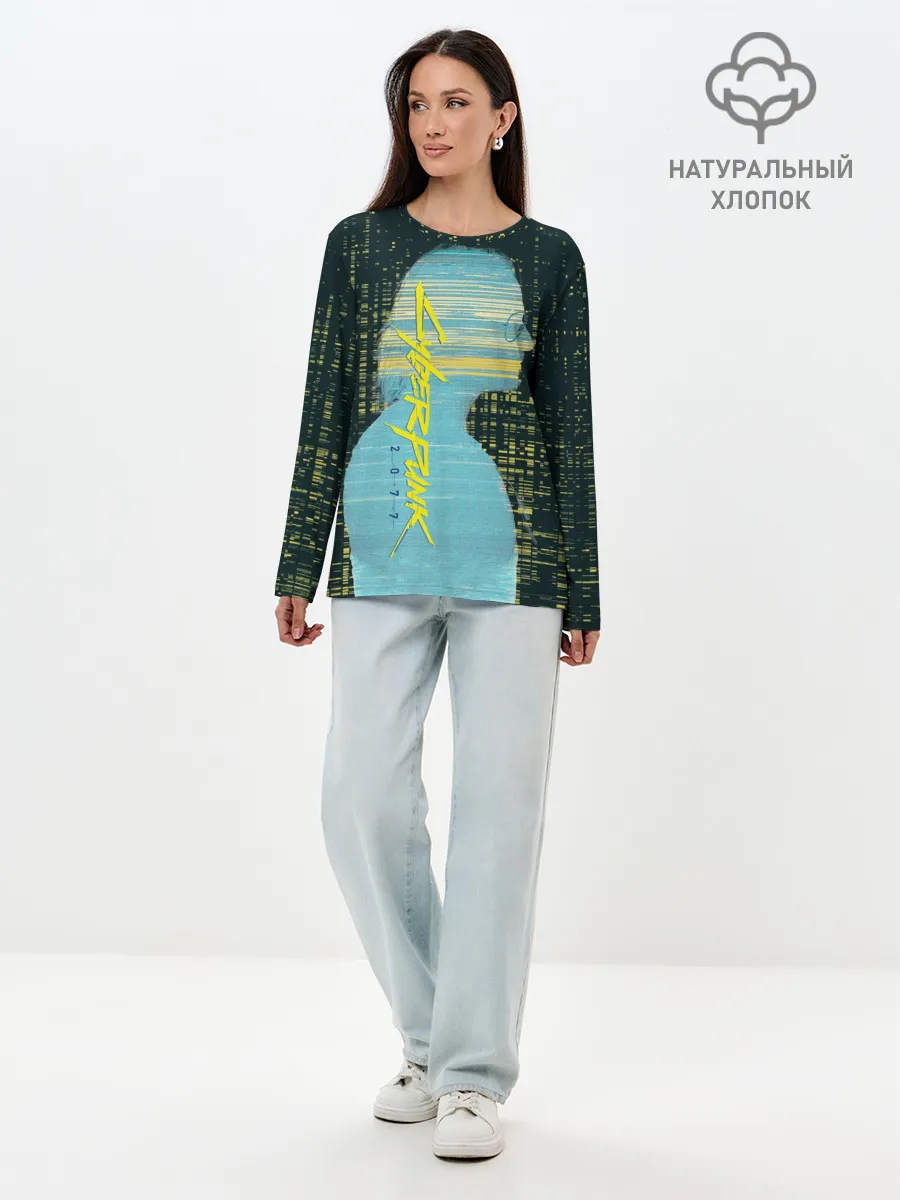 Лонгслив женский. Хлопок / Cyberpunk 2077 | Джонни