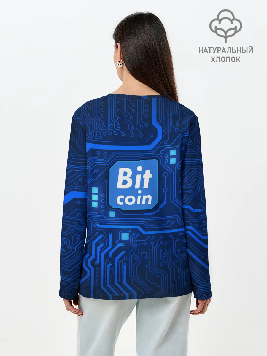 Лонгслив женский. Хлопок / BITCOIN | БИТКОИН